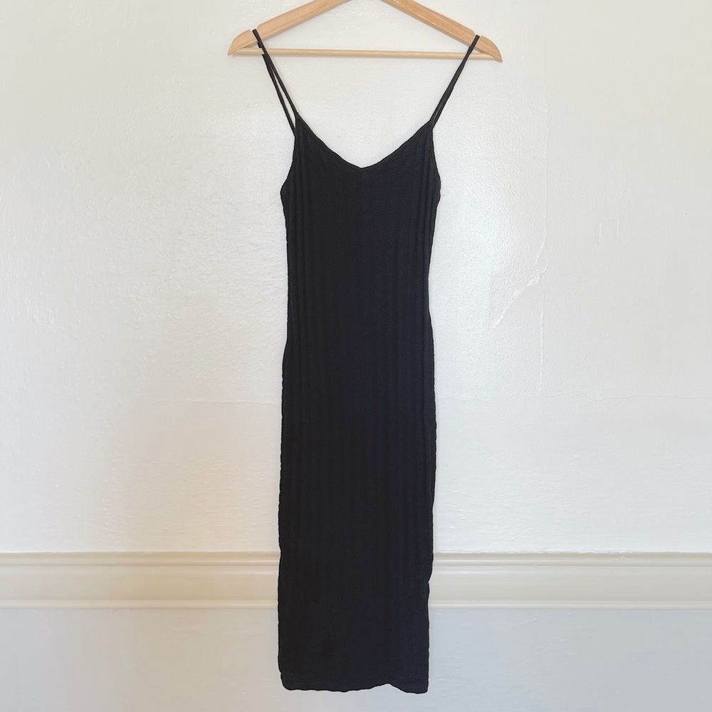Black Bodycon Knit midi Dress